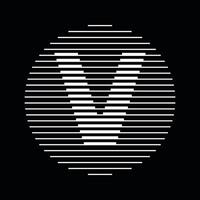 V Alphabet Letter Logo Round Circle Line Abstract Optical Illusion Stripe Halftone Symbol Icon vector