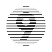 Nine Number Round Line Abstract Optical Illusion Stripe Halftone Symbol Icon vector