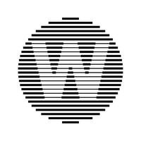 W Alphabet Letter Logo Round Circle Line Abstract Optical Illusion Stripe Halftone Symbol Icon vector