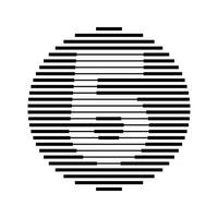 Five Number Round Line Abstract Optical Illusion Stripe Halftone Symbol Icon vector