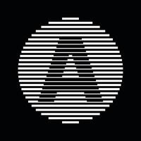 A Alphabet Letter Logo Round Circle Line Abstract Optical Illusion Stripe Halftone Symbol Icon vector