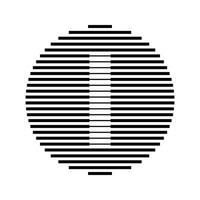 I Alphabet Letter Logo Round Circle Line Abstract Optical Illusion Stripe Halftone Symbol Icon vector