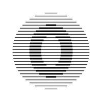 Zero Number Round Line Abstract Optical Illusion Stripe Halftone Symbol Icon vector