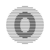 Zero Number Round Line Abstract Optical Illusion Stripe Halftone Symbol Icon vector