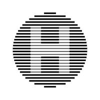 H Alphabet Letter Logo Round Circle Line Abstract Optical Illusion Stripe Halftone Symbol Icon vector