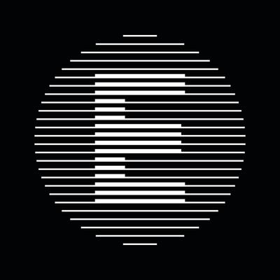 E Alphabet Letter Logo Round Circle Line Abstract Optical Illusion Stripe Halftone Symbol Icon