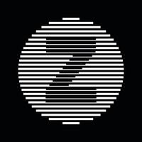 Z Alphabet Letter Logo Round Circle Line Abstract Optical Illusion Stripe Halftone Symbol Icon vector