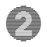 Two Number Round Line Abstract Optical Illusion Stripe Halftone Symbol Icon vector