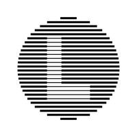 l alfabeto letra logo redondo circulo línea resumen óptico espejismo raya trama de semitonos símbolo icono vector