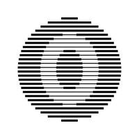 Zero Number Round Line Abstract Optical Illusion Stripe Halftone Symbol Icon vector