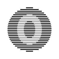 Zero Number Round Line Abstract Optical Illusion Stripe Halftone Symbol Icon vector