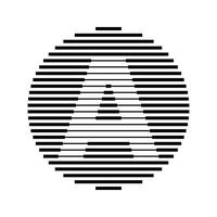 A Alphabet Letter Logo Round Circle Line Abstract Optical Illusion Stripe Halftone Symbol Icon vector
