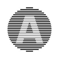 A Alphabet Letter Logo Round Circle Line Abstract Optical Illusion Stripe Halftone Symbol Icon vector