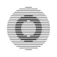 O Alphabet Letter Logo Round Circle Line Abstract Optical Illusion Stripe Halftone Symbol Icon vector
