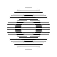 O Alphabet Letter Logo Round Circle Line Abstract Optical Illusion Stripe Halftone Symbol Icon vector