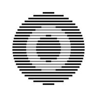o alfabeto letra logo redondo circulo línea resumen óptico espejismo raya trama de semitonos símbolo icono vector