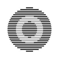 O Alphabet Letter Logo Round Circle Line Abstract Optical Illusion Stripe Halftone Symbol Icon vector