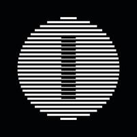 I Alphabet Letter Logo Round Circle Line Abstract Optical Illusion Stripe Halftone Symbol Icon vector
