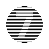 Seven Number Round Line Abstract Optical Illusion Stripe Halftone Symbol Icon vector