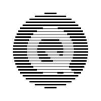 Q Alphabet Letter Logo Round Circle Line Abstract Optical Illusion Stripe Halftone Symbol Icon vector