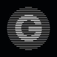 G Alphabet Letter Logo Round Circle Line Abstract Optical Illusion Stripe Halftone Symbol Icon vector