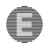 E Alphabet Letter Logo Round Circle Line Abstract Optical Illusion Stripe Halftone Symbol Icon vector