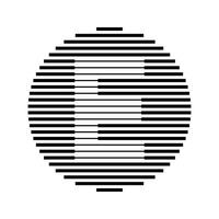 E Alphabet Letter Logo Round Circle Line Abstract Optical Illusion Stripe Halftone Symbol Icon vector