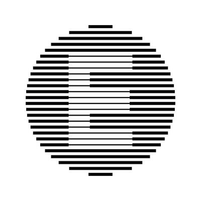 E Alphabet Letter Logo Round Circle Line Abstract Optical Illusion Stripe Halftone Symbol Icon