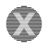 X Alphabet Letter Logo Round Circle Line Abstract Optical Illusion Stripe Halftone Symbol Icon vector