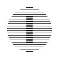 I Alphabet Letter Logo Round Circle Line Abstract Optical Illusion Stripe Halftone Symbol Icon vector