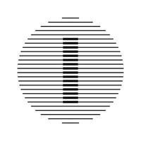 I Alphabet Letter Logo Round Circle Line Abstract Optical Illusion Stripe Halftone Symbol Icon vector