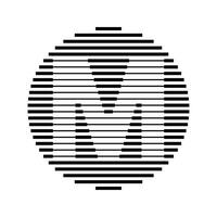 M Alphabet Letter Logo Round Circle Line Abstract Optical Illusion Stripe Halftone Symbol Icon vector