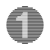 uno número redondo línea resumen óptico espejismo raya trama de semitonos símbolo icono vector