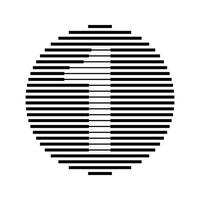 One Number Round Line Abstract Optical Illusion Stripe Halftone Symbol Icon vector