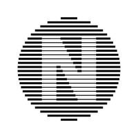 N Alphabet Letter Logo Round Circle Line Abstract Optical Illusion Stripe Halftone Symbol Icon vector