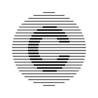 C Alphabet Letter Logo Round Circle Line Abstract Optical Illusion Stripe Halftone Symbol Icon vector