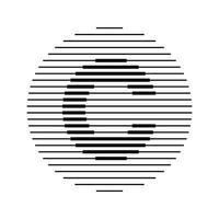 C Alphabet Letter Logo Round Circle Line Abstract Optical Illusion Stripe Halftone Symbol Icon vector