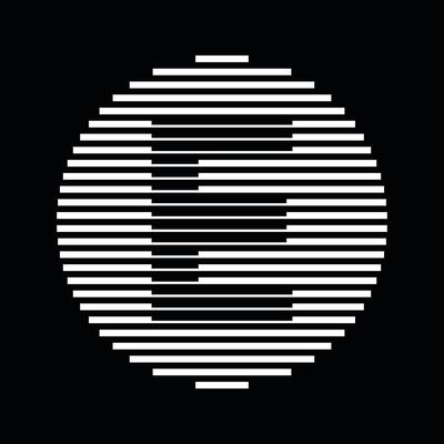 E Alphabet Letter Logo Round Circle Line Abstract Optical Illusion Stripe Halftone Symbol Icon