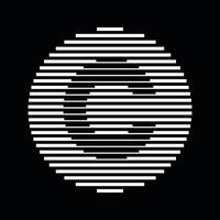 C Alphabet Letter Logo Round Circle Line Abstract Optical Illusion Stripe Halftone Symbol Icon vector