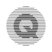 Q Alphabet Letter Logo Round Circle Line Abstract Optical Illusion Stripe Halftone Symbol Icon vector