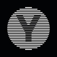 Y Alphabet Letter Logo Round Circle Line Abstract Optical Illusion Stripe Halftone Symbol Icon vector