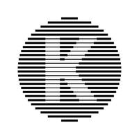 K Alphabet Letter Logo Round Circle Line Abstract Optical Illusion Stripe Halftone Symbol Icon vector