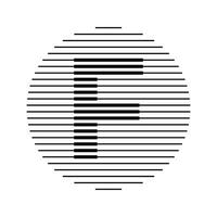 F Alphabet Letter Logo Round Circle Line Abstract Optical Illusion Stripe Halftone Symbol Icon vector