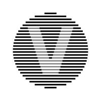 V Alphabet Letter Logo Round Circle Line Abstract Optical Illusion Stripe Halftone Symbol Icon vector