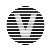 V Alphabet Letter Logo Round Circle Line Abstract Optical Illusion Stripe Halftone Symbol Icon vector