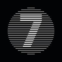 Seven Number Round Line Abstract Optical Illusion Stripe Halftone Symbol Icon vector