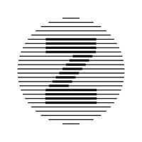 Z Alphabet Letter Logo Round Circle Line Abstract Optical Illusion Stripe Halftone Symbol Icon vector