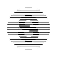 S Alphabet Letter Logo Round Circle Line Abstract Optical Illusion Stripe Halftone Symbol Icon vector