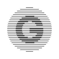 G Alphabet Letter Logo Round Circle Line Abstract Optical Illusion Stripe Halftone Symbol Icon vector