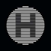 H Alphabet Letter Logo Round Circle Line Abstract Optical Illusion Stripe Halftone Symbol Icon vector